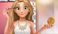 Makeup-dags med blonda prinsessan