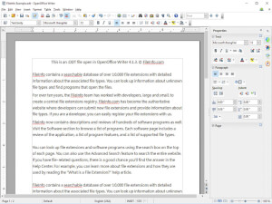 Screenshot of a .odt file in Apache OpenOffice Writer 4.1.3