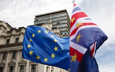Euroopa Liidu ja Suurbritannia lipp.