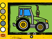 Easy Kids Coloring Tractor