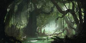 Swamp forest environment 