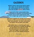 Eco Poem -Gazebos +bord -Eco Poetry by Clive Blake