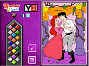 Princess Ariel  and Eric Online coloring