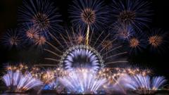 Fireworks in London for New Year's Eve