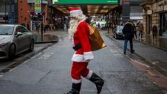 Santa in Manchester City Centre.