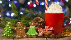 Gingerbread family and hot chocolate