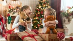 Girls-hugging-bears-with-christmas-presents.