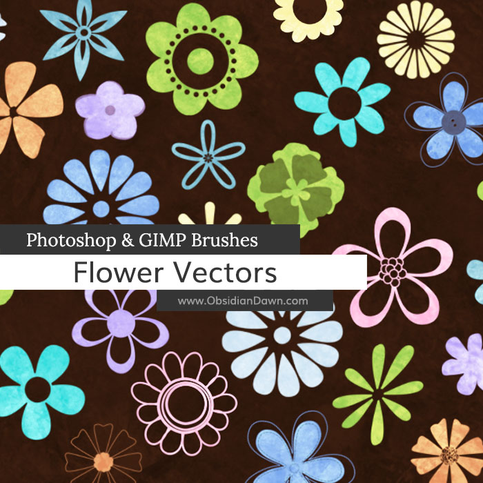 Flower Vectors Photoshop and GIMP Brushes