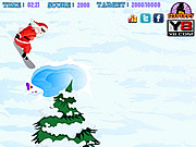 Snowboarding Santa