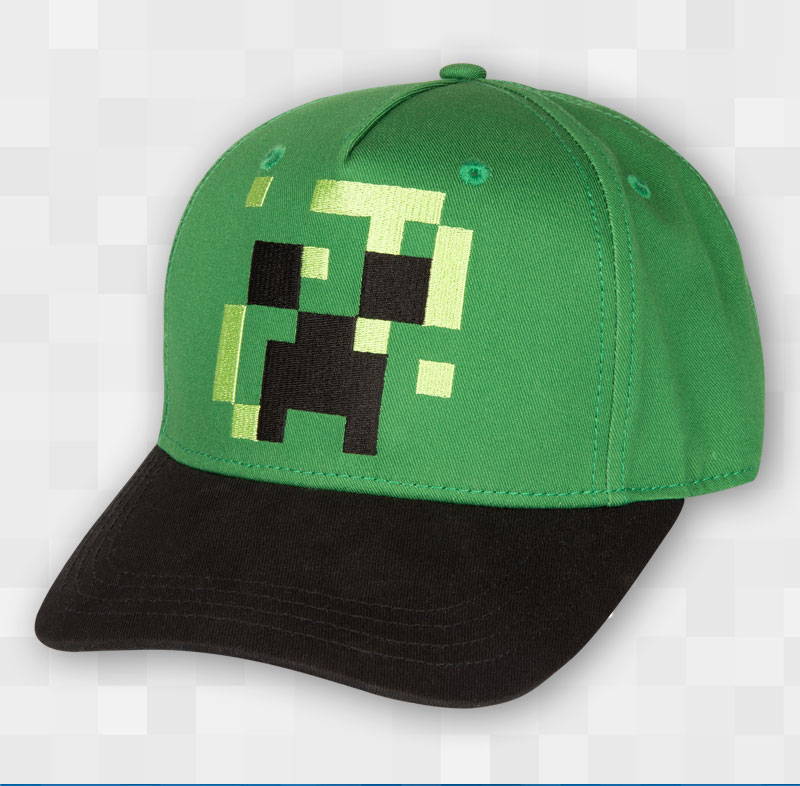 Product image of the Minecraft Pixel Creeper Youth Snap Back Hat