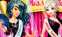 Princesses at Miss College Pageant: Dress Up Game
