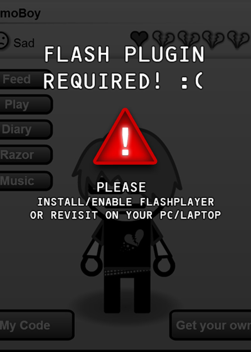 Could not load flash content :(