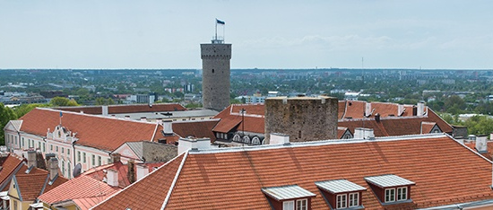 Vaade Toompea lossile Toomkiriku tornist. Foto: Erik Peinar