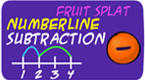 number line subtraction - fruit splat math