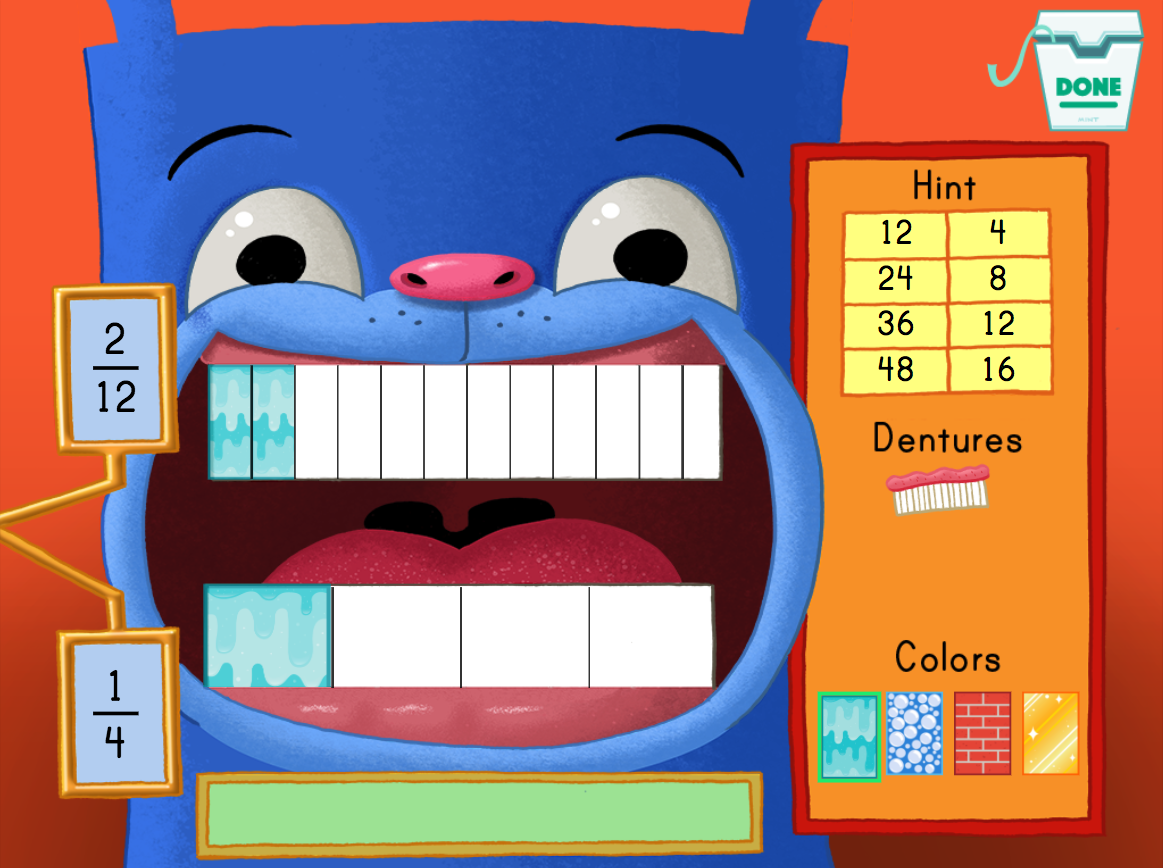 5th grade Math Games: Unlike Denominator Fractions
