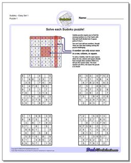 Sudoku Worksheet
