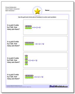 Picture Math Multiplication Worksheet