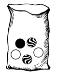 The Probability ClipArt collection offers 66 illustrations in 6 galleries that relate to probability. There are ClipArt images of bags containing varying numbers of different colored marbles that can be used when teaching probability concepts. There are also images of dice that illustrate the probability of getting certain numbers on one or more rolls. For a more hands-on approach, spinners that can be cut out and assembled are found in this gallery as well.