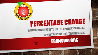 Percentage Change video