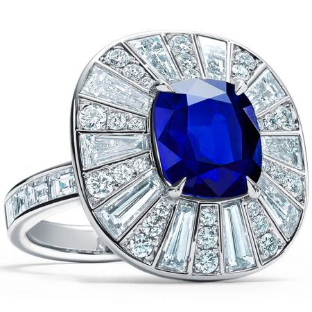 Tiffany & Co. Unenhanced Esteemed Sapphire and Diamond Ring