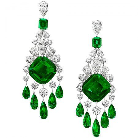 Graff-Emerald and Diamond Earrings