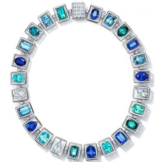 Tiffany & Co.-Necklace in platinum with sapphires from the Tiffany & Co. Blue Book Collection