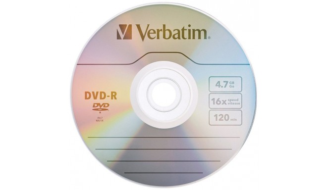 Verbatim DVD-R Matt Silver 4,7GB 16x taaspakendatud