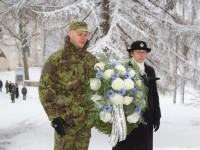 Vabadussõjas langenute mälestuspäeval Otepää Vabadussamba juures. Foto: Monika Otrokova