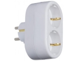 Plug SC ELECTRIC 8677 2sockets, with grounding, white 16A,