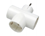 Plug SC ELECTRIC 8678 3sockets, with grounding, white 16A