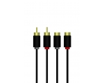 Stereo Cabel extension QNECT 2 x RCA male - 2 x RCA female 3m