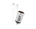 Car charger FONEX 2xUSB 2.1A + lightning, white