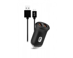 Car charger FONEX 2xUSB 2.1A + TYPE-C, black