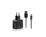 Charger FONEX 2xUSB  2.1A+Lightning, black