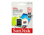 Memory card SANDISK Ultra 16GB microSDHC+SD