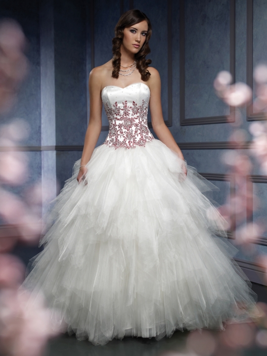 2012 bello Cattura Tulle dell'abito di sfera Up ricamo Sweetheart Wedding Dress [76aa]