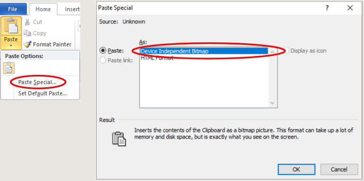 Fix pasting problem with Paste Special