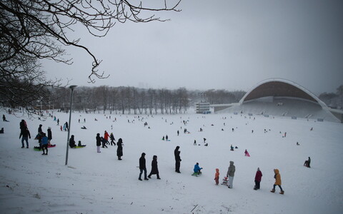 Snow cover in Tallinn on Sunday.