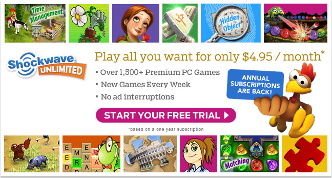 Try Shockwave Unlimited
