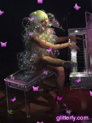 Lady Gaga piano bubbles