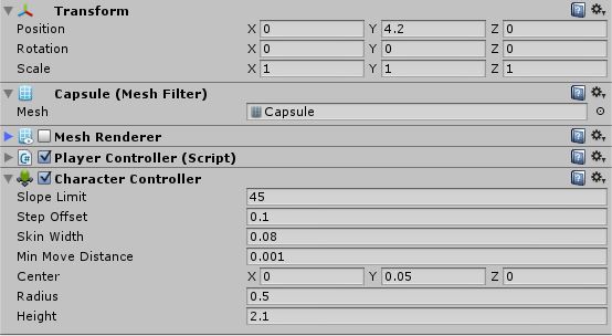 CharacterController setting