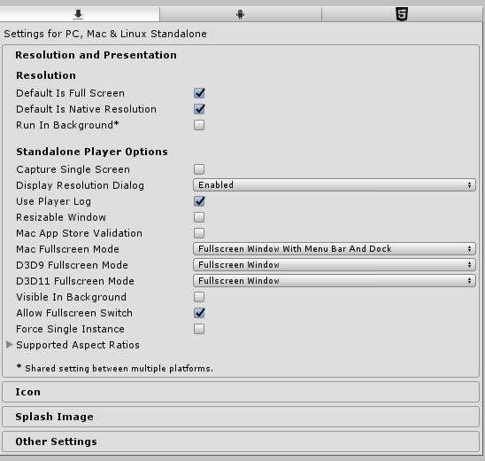 Project Settings