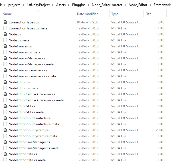 these .cs files in Framework folder are present in OS file explorer