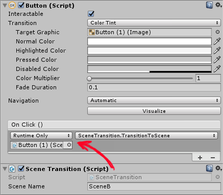 transition for scene B button