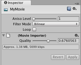 MovieTexture Inspector
