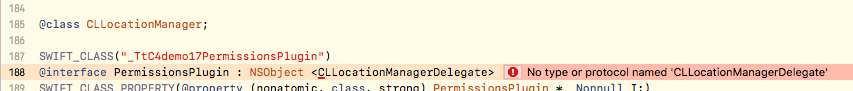 No type or protocol named 'CLLocationManagerDelegate'