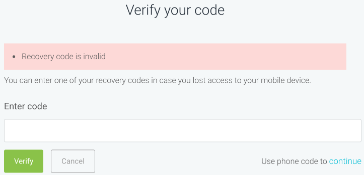 Recovery Code