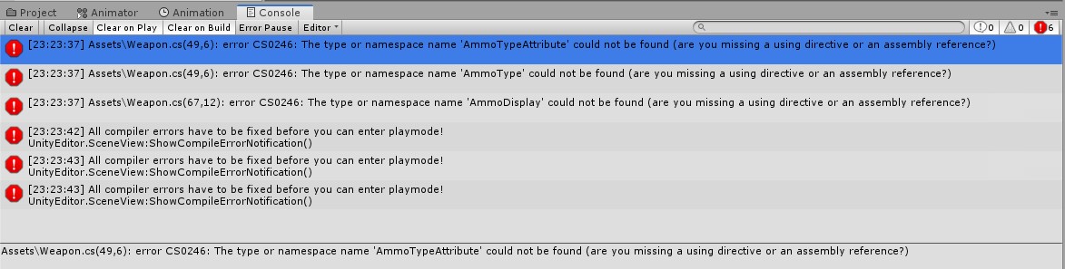 These names are apparently nowhere for Unity to find?