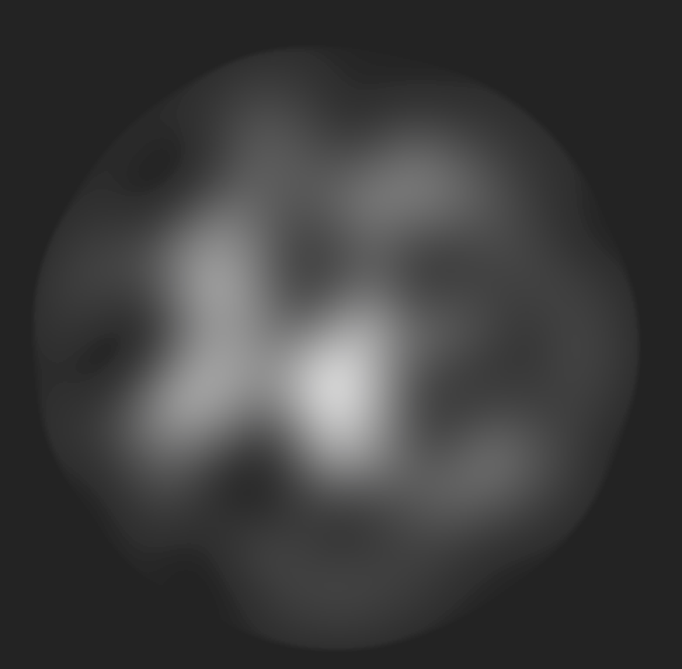 (Perlin noise values going up as the coordinates approach the centre)