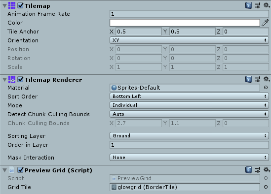 Tilemap inspector settings